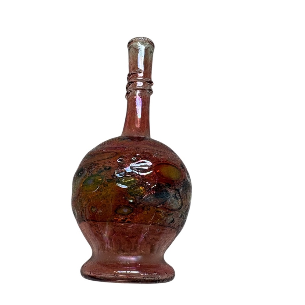 Vintage Iridescent Glass Bud Vase